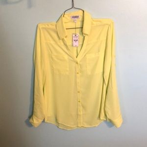 NWT express portfino long sleeve dress top